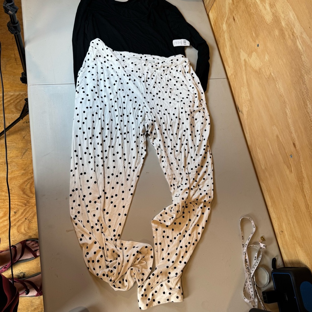 Soma Black and White Polka Dot Pajama Set